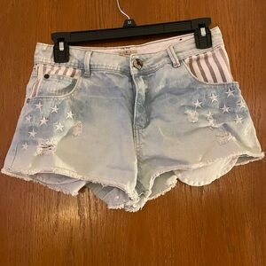 YMI Light Blue Jean Shorts with Star Details